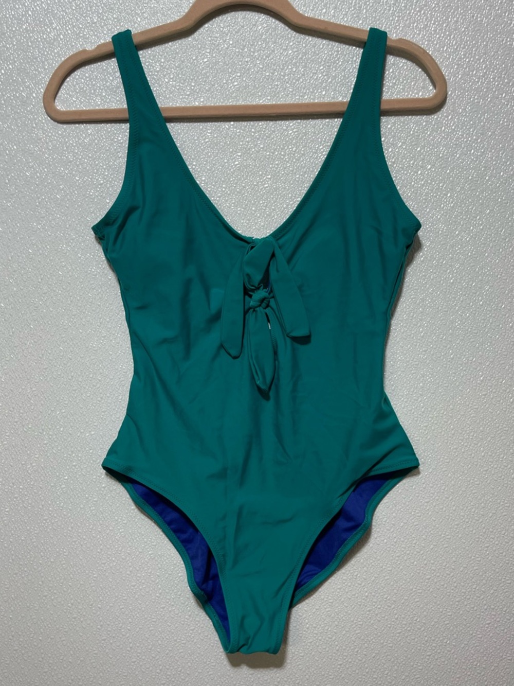 5/$25 Old Navy Teal One-Piece Swimsuit with Front Ties - Picture 3 of 6